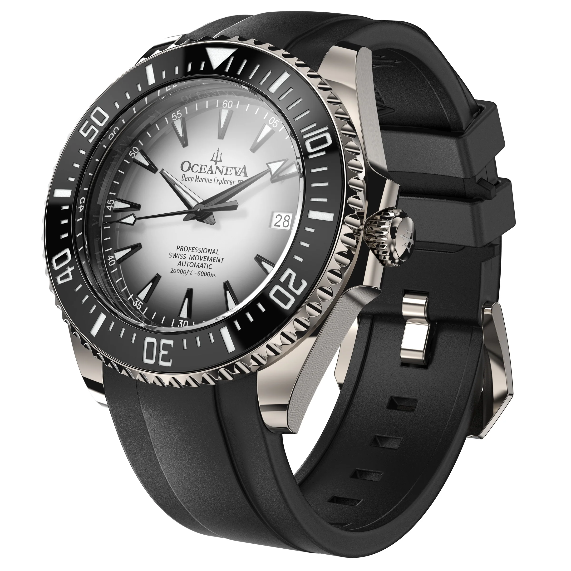 Oceaneva Deep Marine Explorer VI 6000M - White Titanium Automatic 6000m/WhiteBurst | White Dial - Image 12