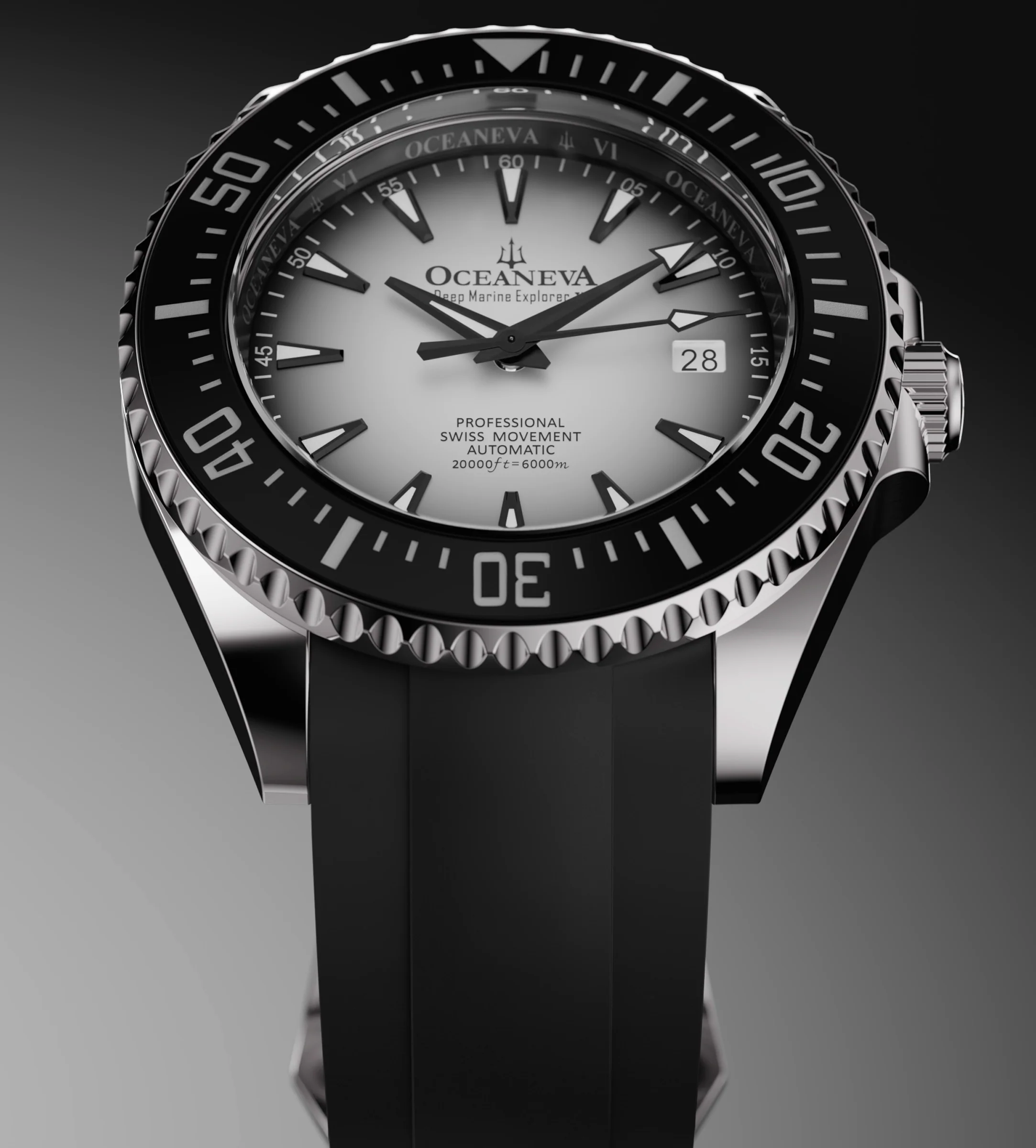 Oceaneva Deep Marine Explorer VI 6000M - White Titanium Automatic 6000m/WhiteBurst | White Dial - Image 2