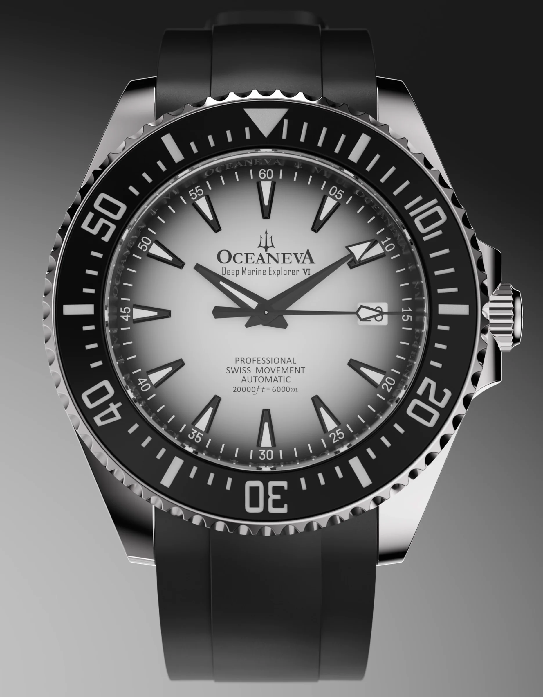 Oceaneva Deep Marine Explorer VI 6000M - White Titanium Automatic 6000m/WhiteBurst | White Dial - Image 4