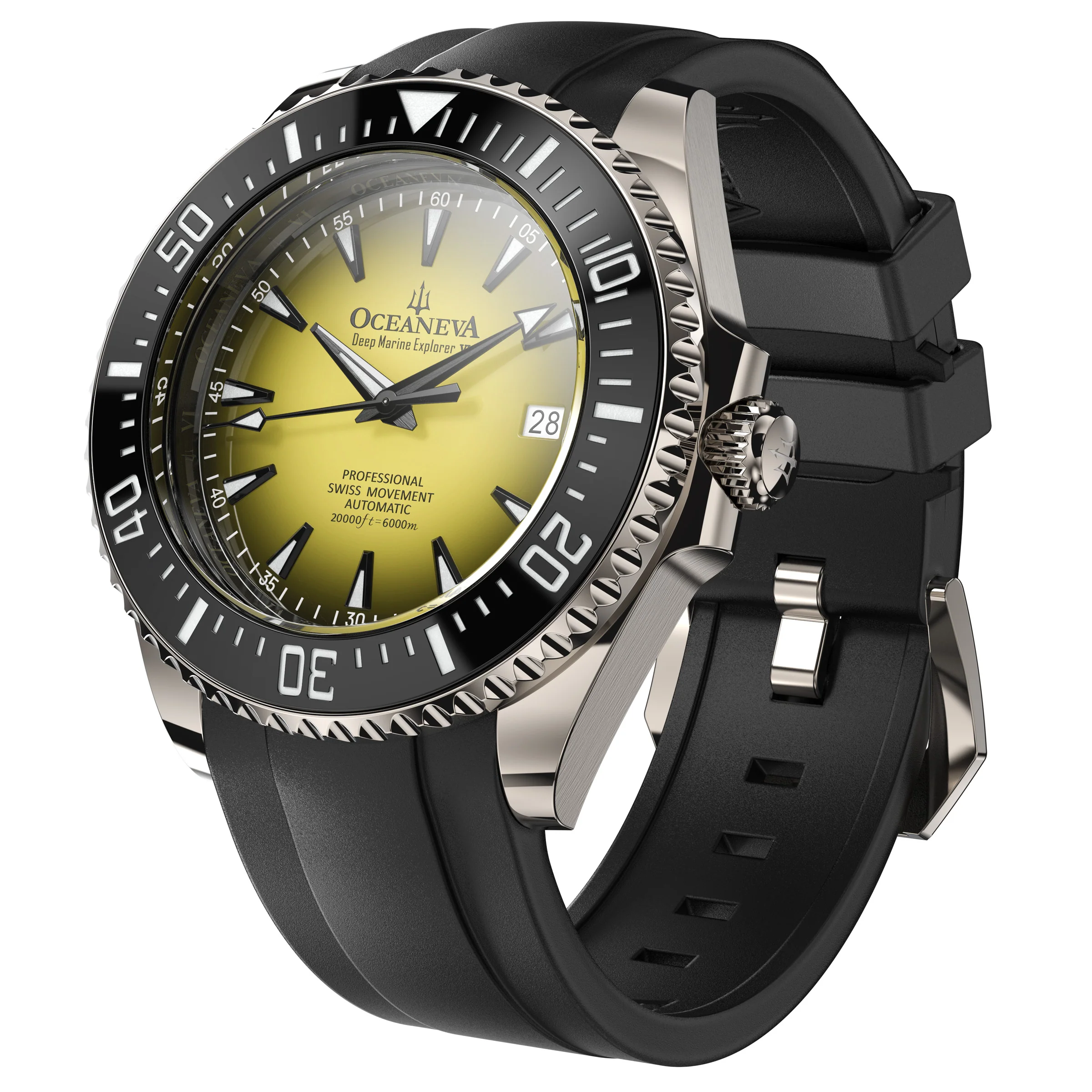 Oceaneva Deep Marine Explorer VI 6000M - Yellow Titanium Automatic 6000m/YellowBurst | Yellow Dial - Image 15