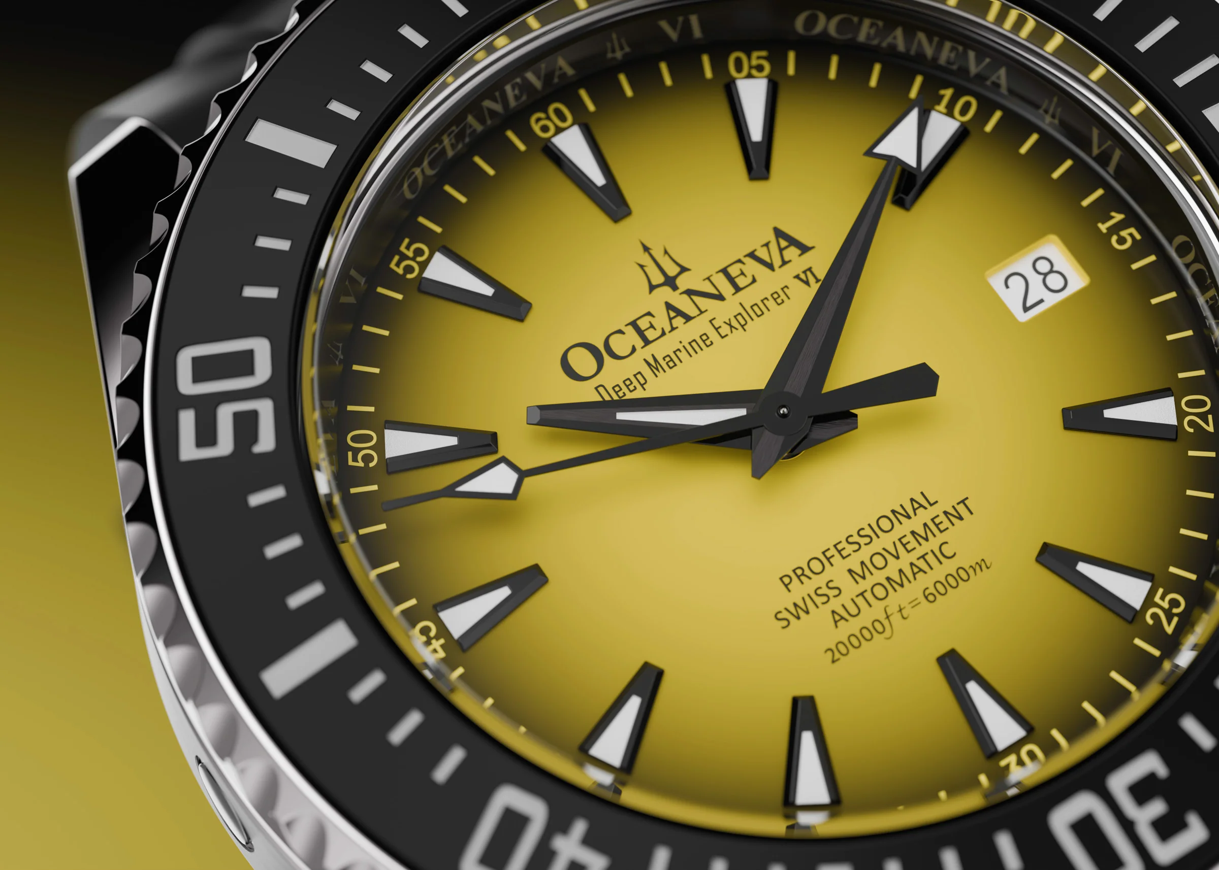 Oceaneva Deep Marine Explorer VI 6000M - Yellow Titanium Automatic 6000m/YellowBurst | Yellow Dial - Image 2
