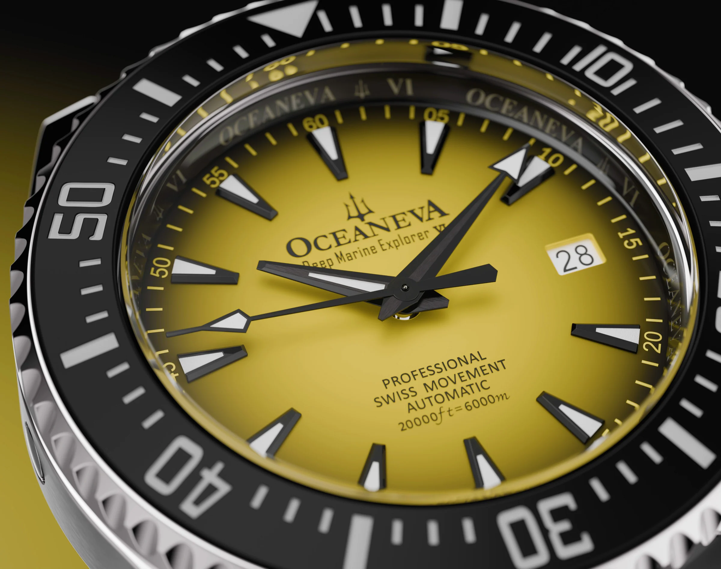 Oceaneva Deep Marine Explorer VI 6000M - Yellow Titanium Automatic 6000m/YellowBurst | Yellow Dial - Image 6