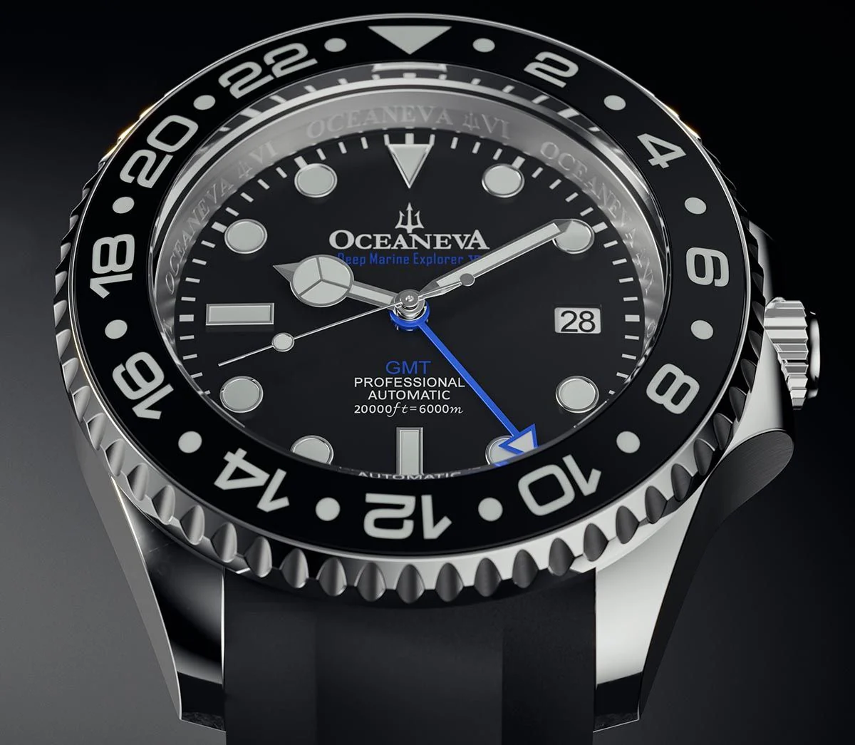 Oceaneva Deep Marine Explorer VI Grade 5 Titanium Automatic Black Dial Watch Black/Black | Black Dial - Image 13