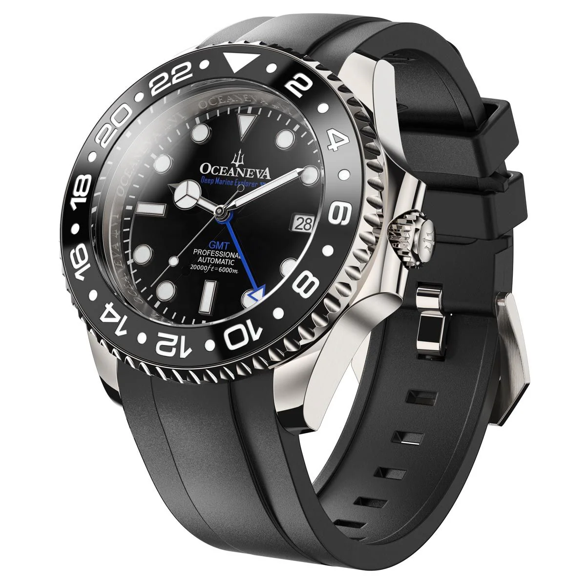 Oceaneva Deep Marine Explorer VI Grade 5 Titanium Automatic Black Dial Watch Black/Black | Black Dial - Image 2