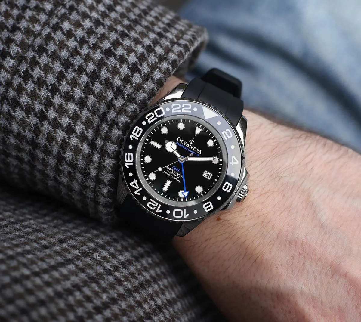 Oceaneva Deep Marine Explorer VI Grade 5 Titanium Automatic Black Dial Watch Black/Black | Black Dial - Image 3