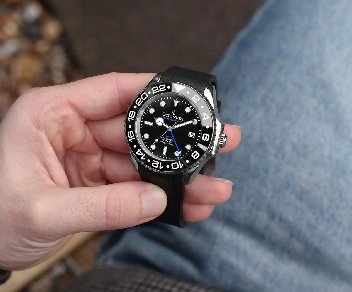 Oceaneva Deep Marine Explorer VI Grade 5 Titanium Automatic Black Dial Watch Black/Black | Black Dial - Image 5