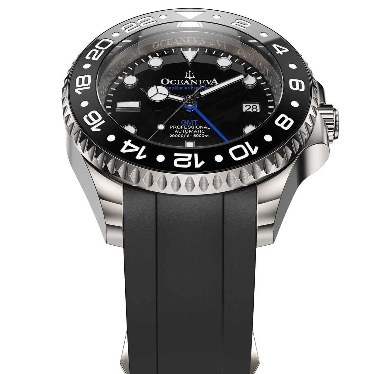Oceaneva Deep Marine Explorer VI Grade 5 Titanium Automatic Black Dial Watch Black/Black | Black Dial - Image 6