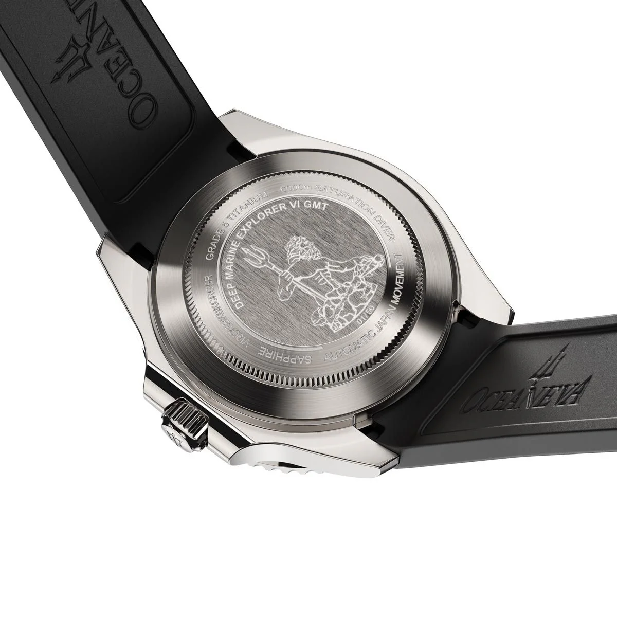 Oceaneva Deep Marine Explorer VI Grade 5 Titanium Automatic Black Dial Watch Black/Black | Black Dial - Image 9