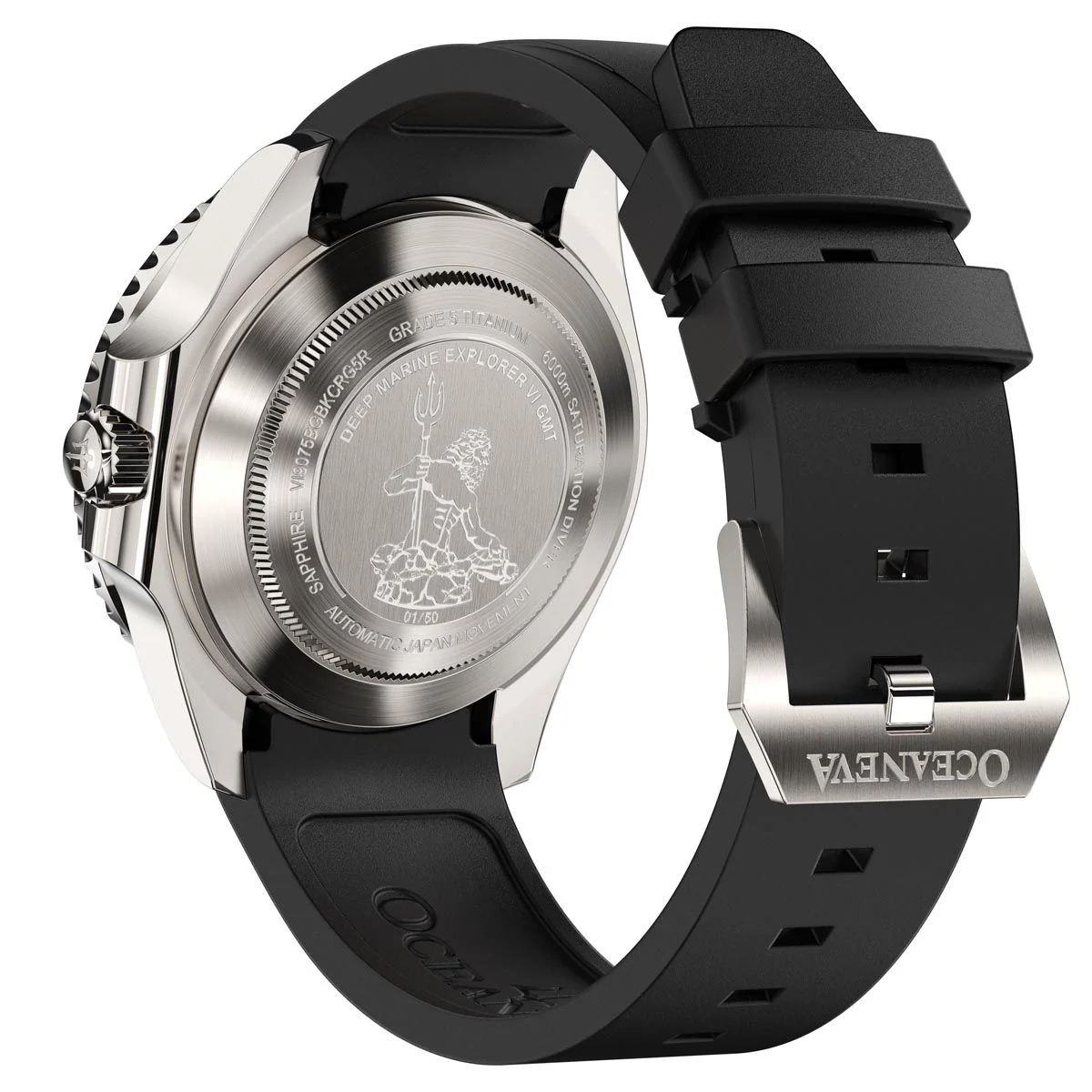 Oceaneva Deep Marine Explorer VI Grade 5 Titanium Automatic Burgundy Dial Watch Burgundy/Black | Burgundy Dial - Image 4
