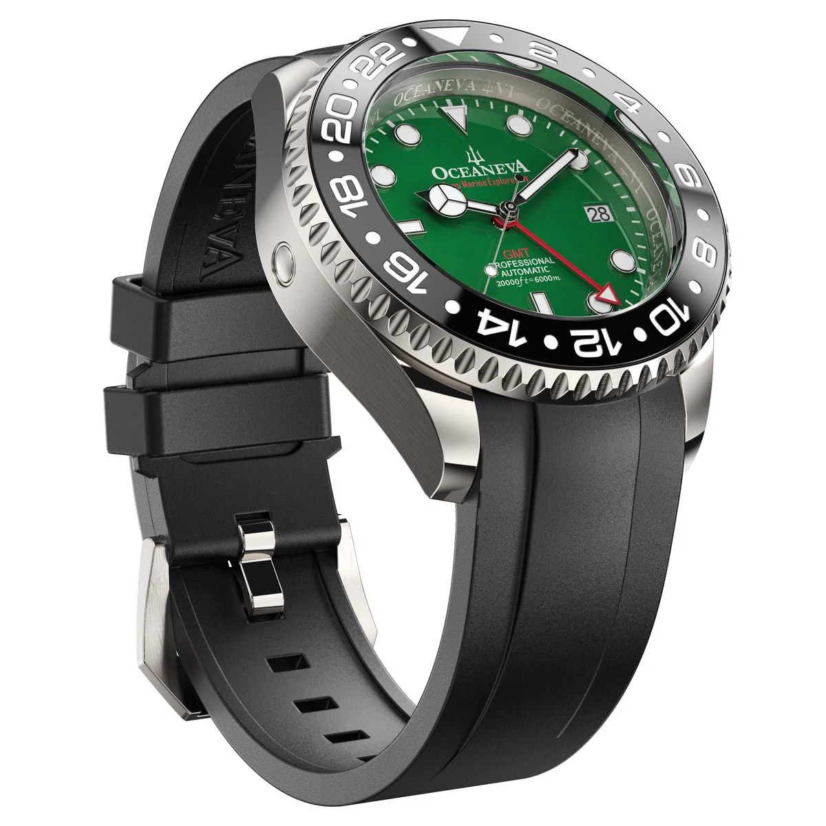 Oceaneva Deep Marine Explorer VI Grade 5 Titanium Automatic Green Dial Watch Green/Black | Green Dial - Image 11