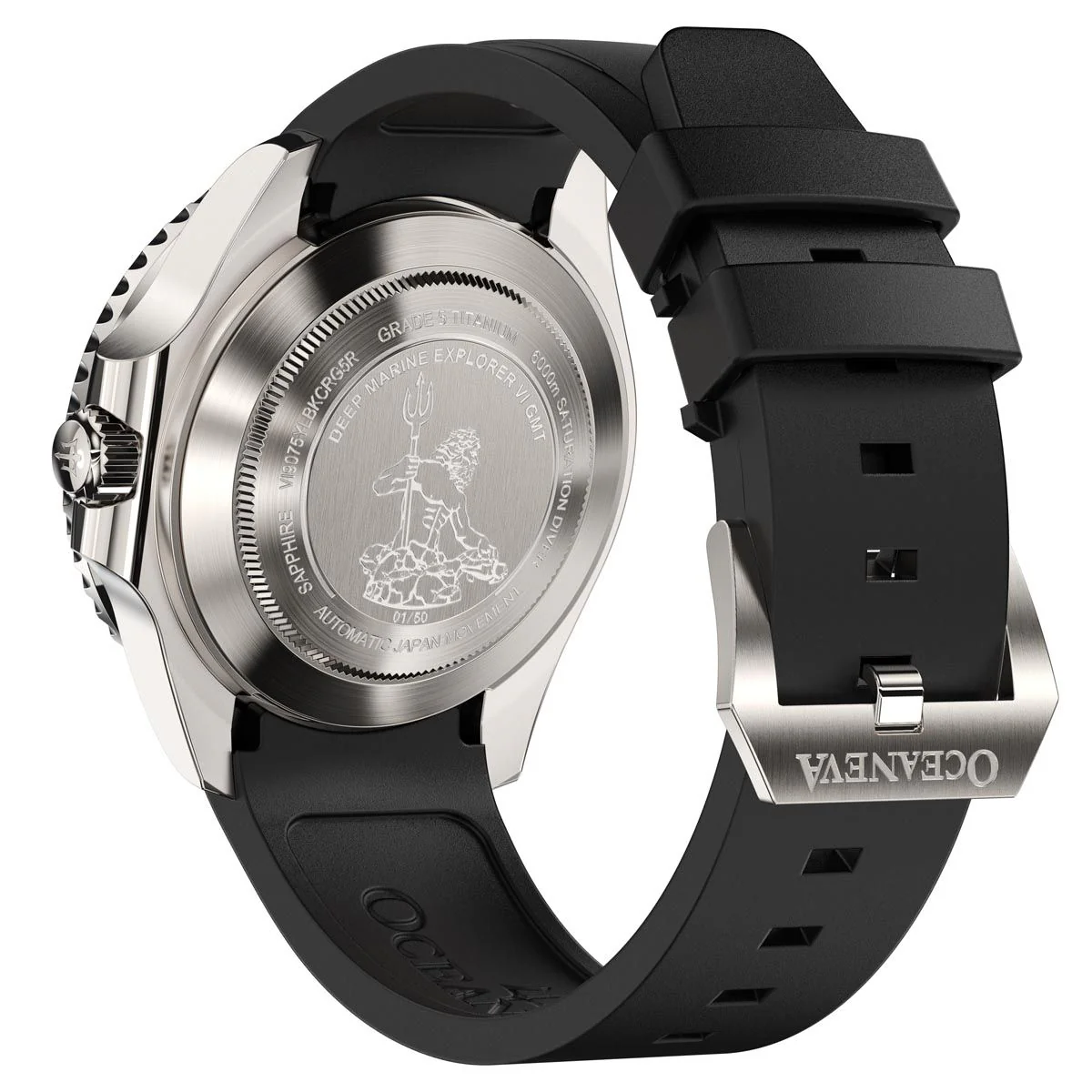 Oceaneva Deep Marine Explorer VI Grade 5 Titanium Automatic Green Dial Watch Green/Black | Green Dial - Image 13