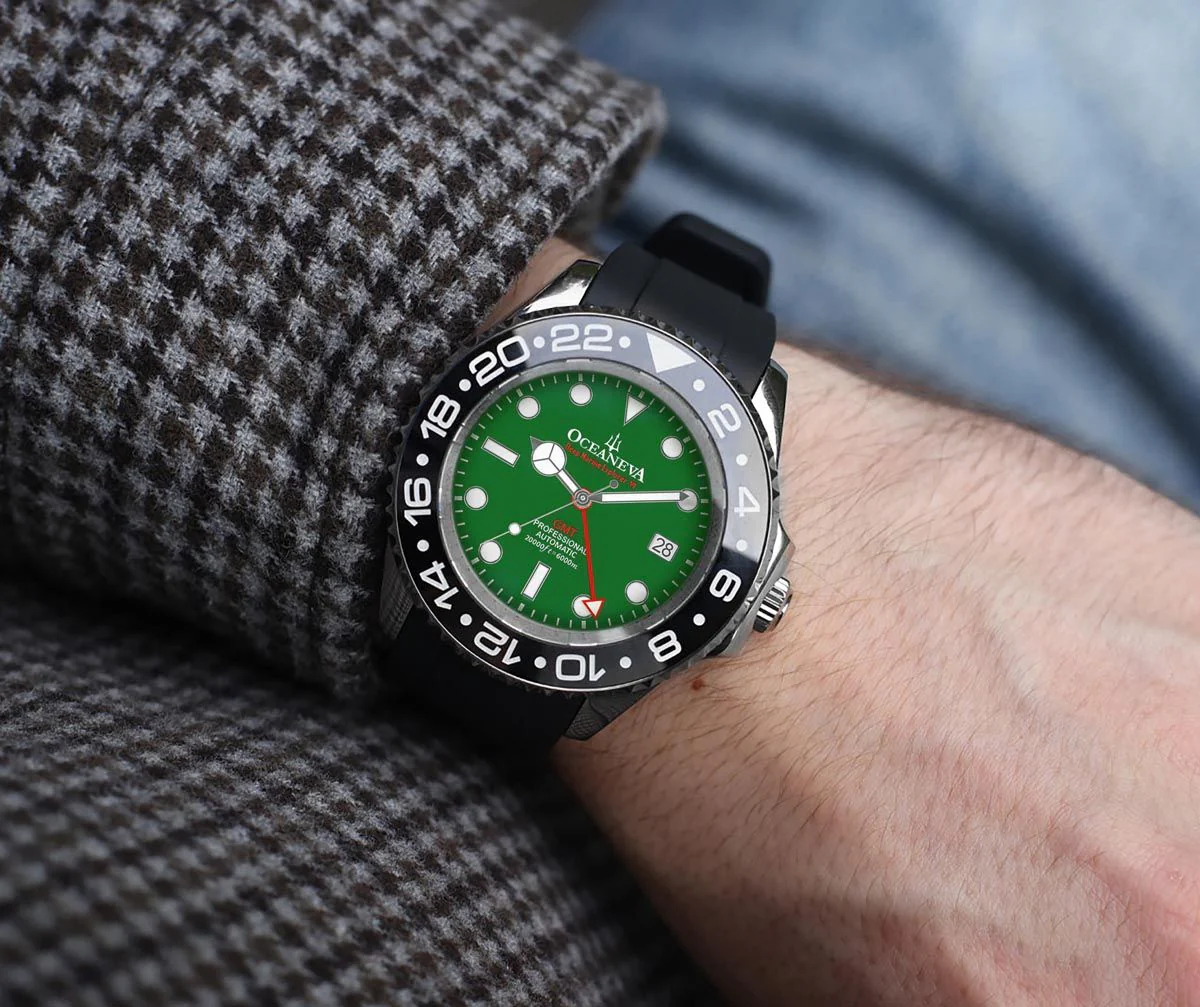 Oceaneva Deep Marine Explorer VI Grade 5 Titanium Automatic Green Dial Watch Green/Black | Green Dial - Image 2