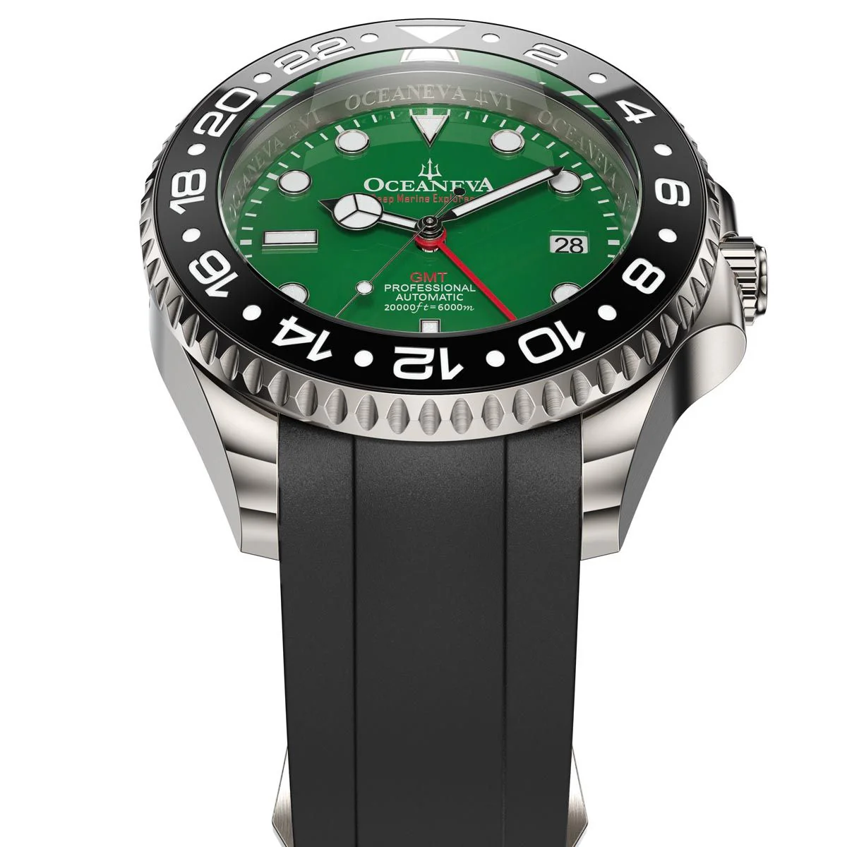 Oceaneva Deep Marine Explorer VI Grade 5 Titanium Automatic Green Dial Watch Green/Black | Green Dial - Image 5