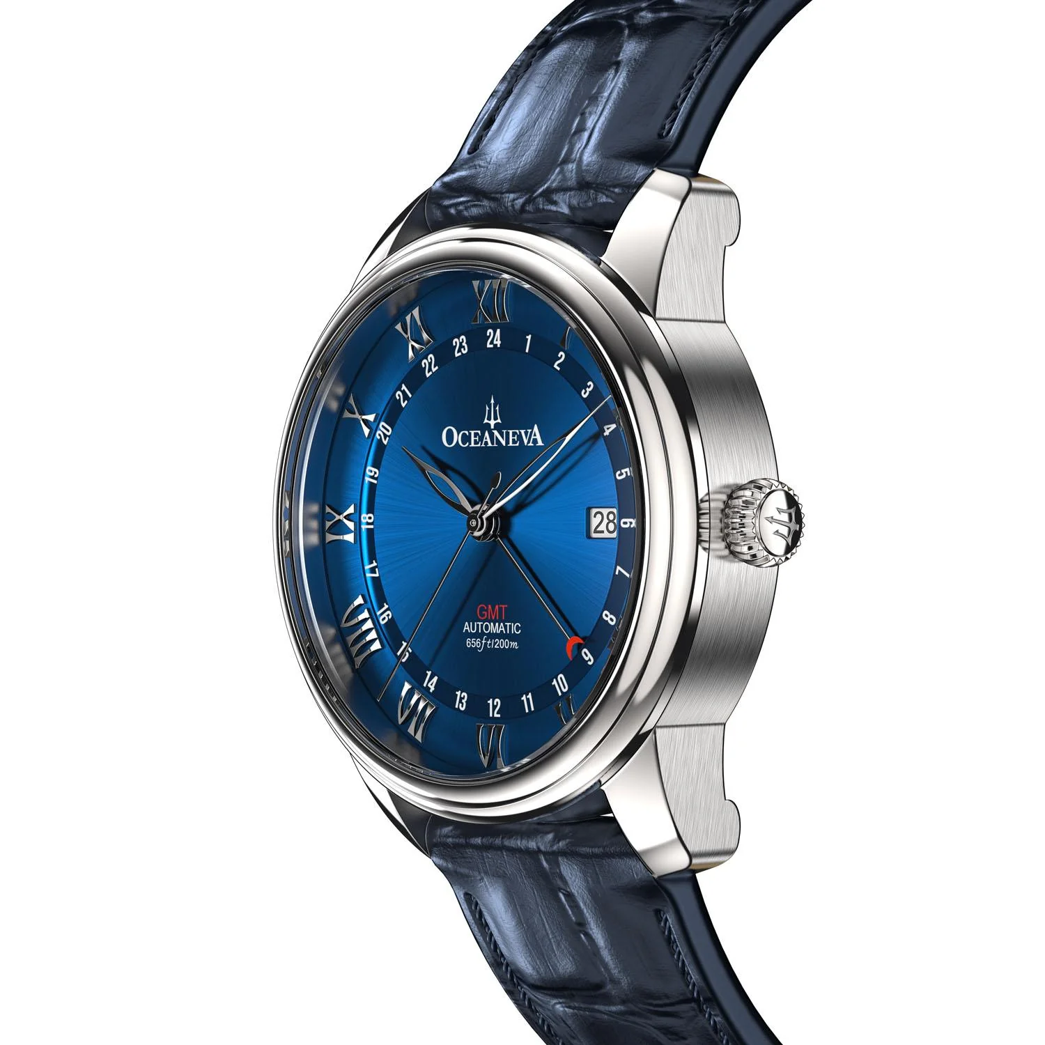 OceanTrek Automatic GMT 200m Silver Bezel |Blue Dial - Image 2