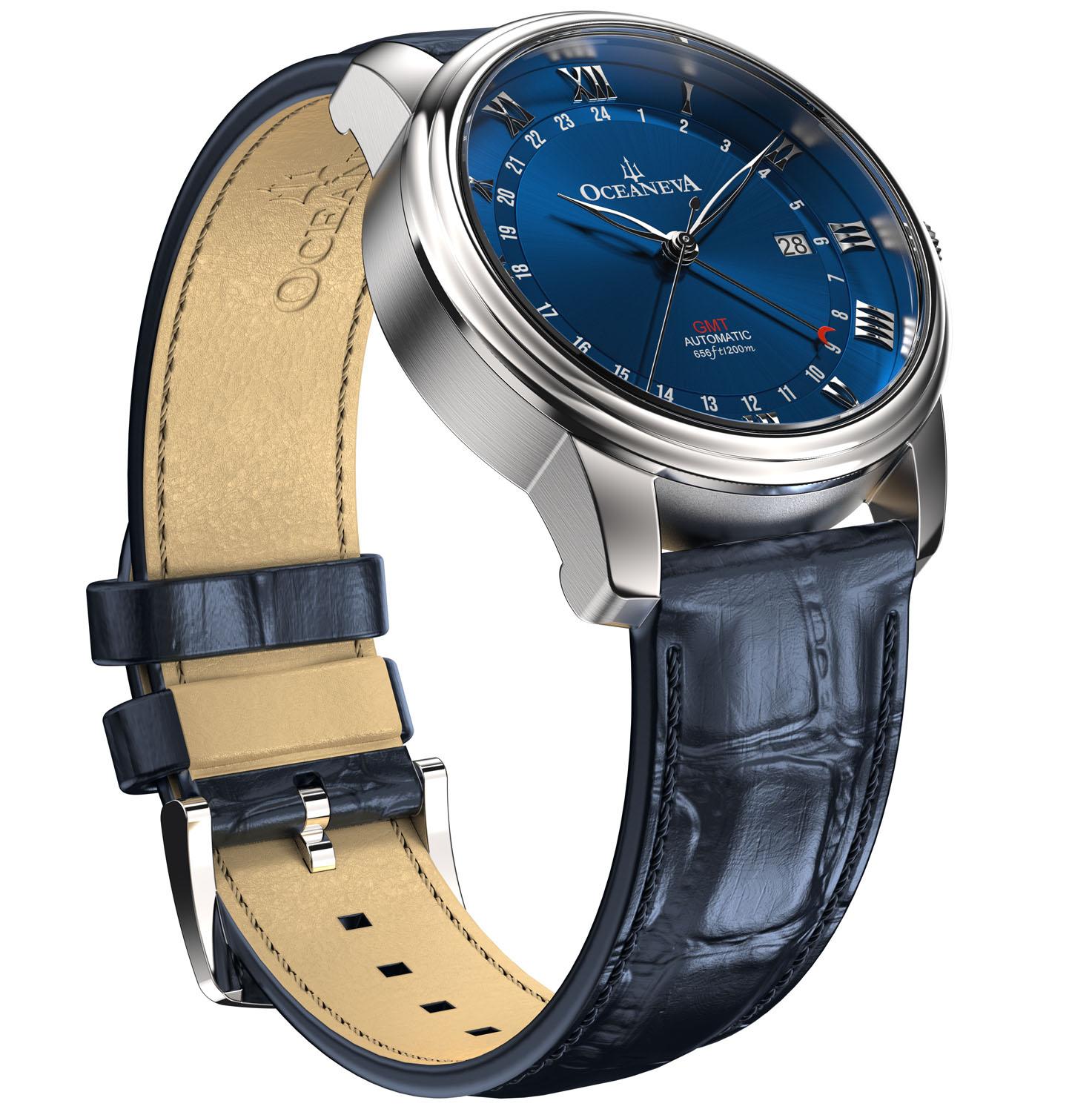 OceanTrek Automatic GMT 200m Silver Bezel |Blue Dial - Image 3