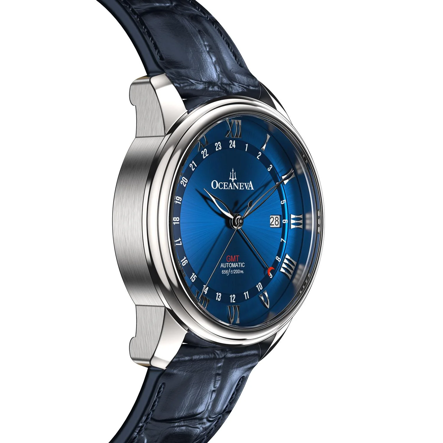 OceanTrek Automatic GMT 200m Silver Bezel |Blue Dial - Image 4