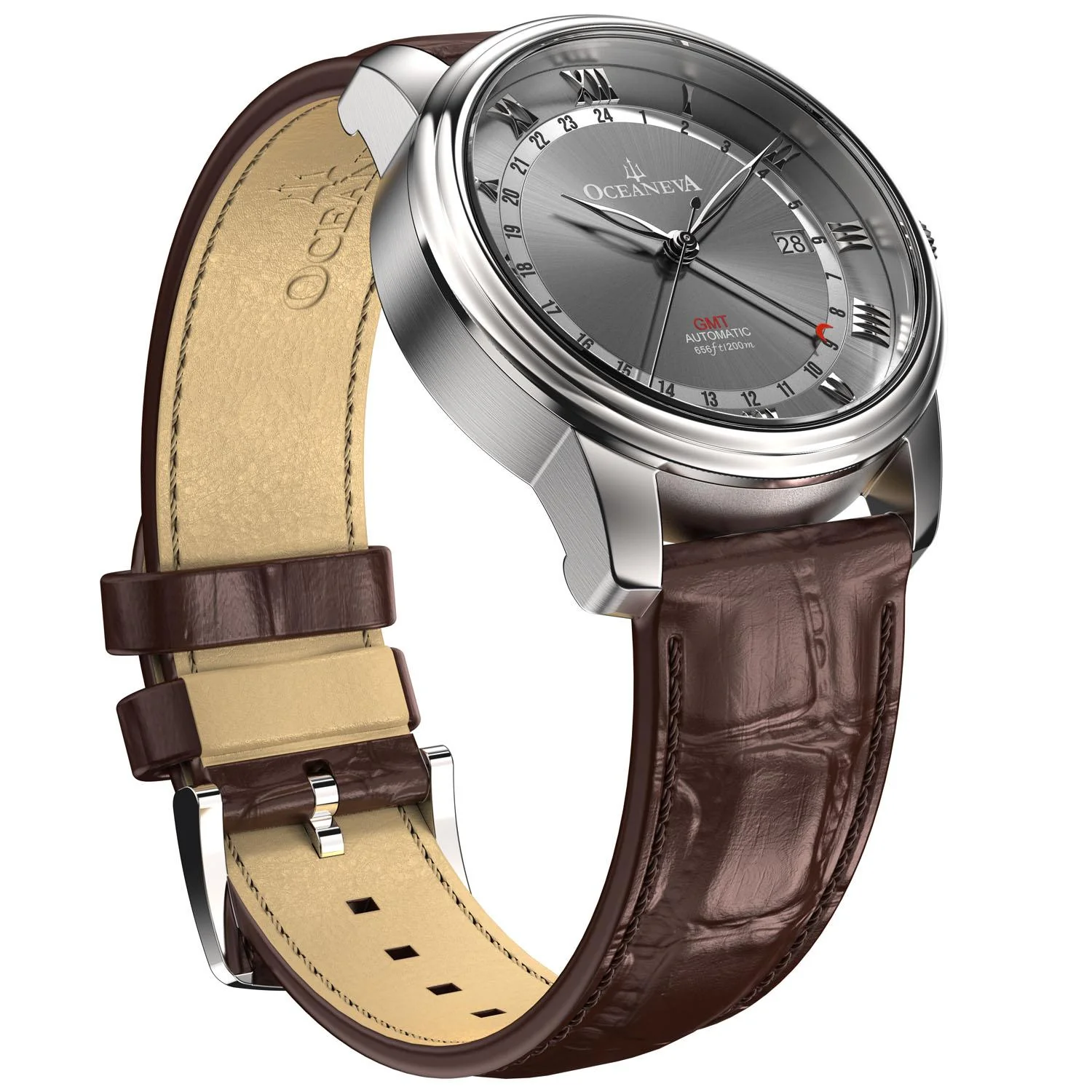 OceanTrek Automatic GMT 200m Gray/Brown Grey Dial - Image 11