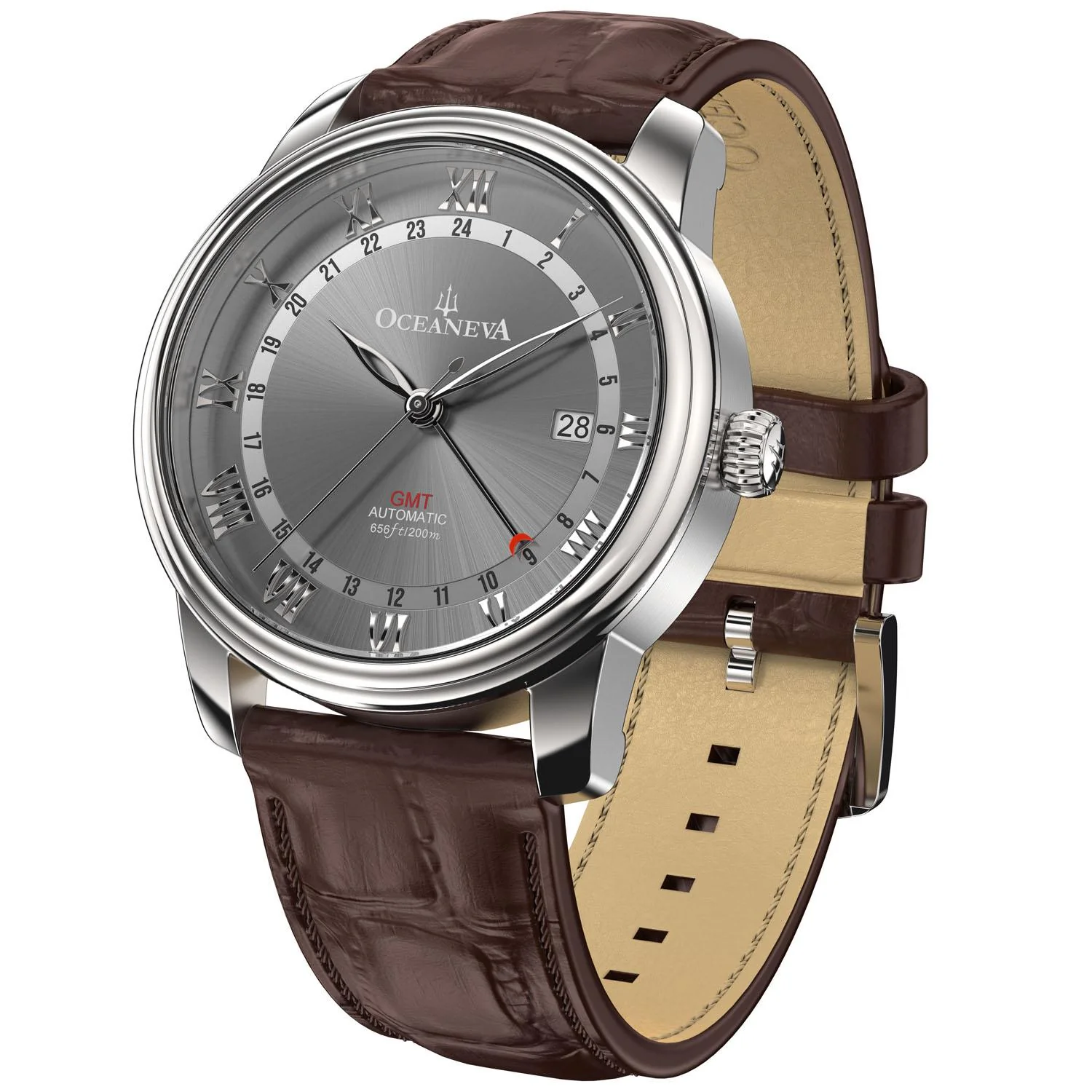OceanTrek Automatic GMT 200m Gray/Brown Grey Dial - Image 3