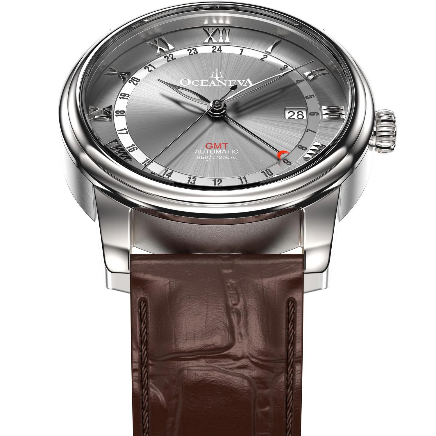 OceanTrek Automatic GMT 200m Gray/Brown Grey Dial - Image 8