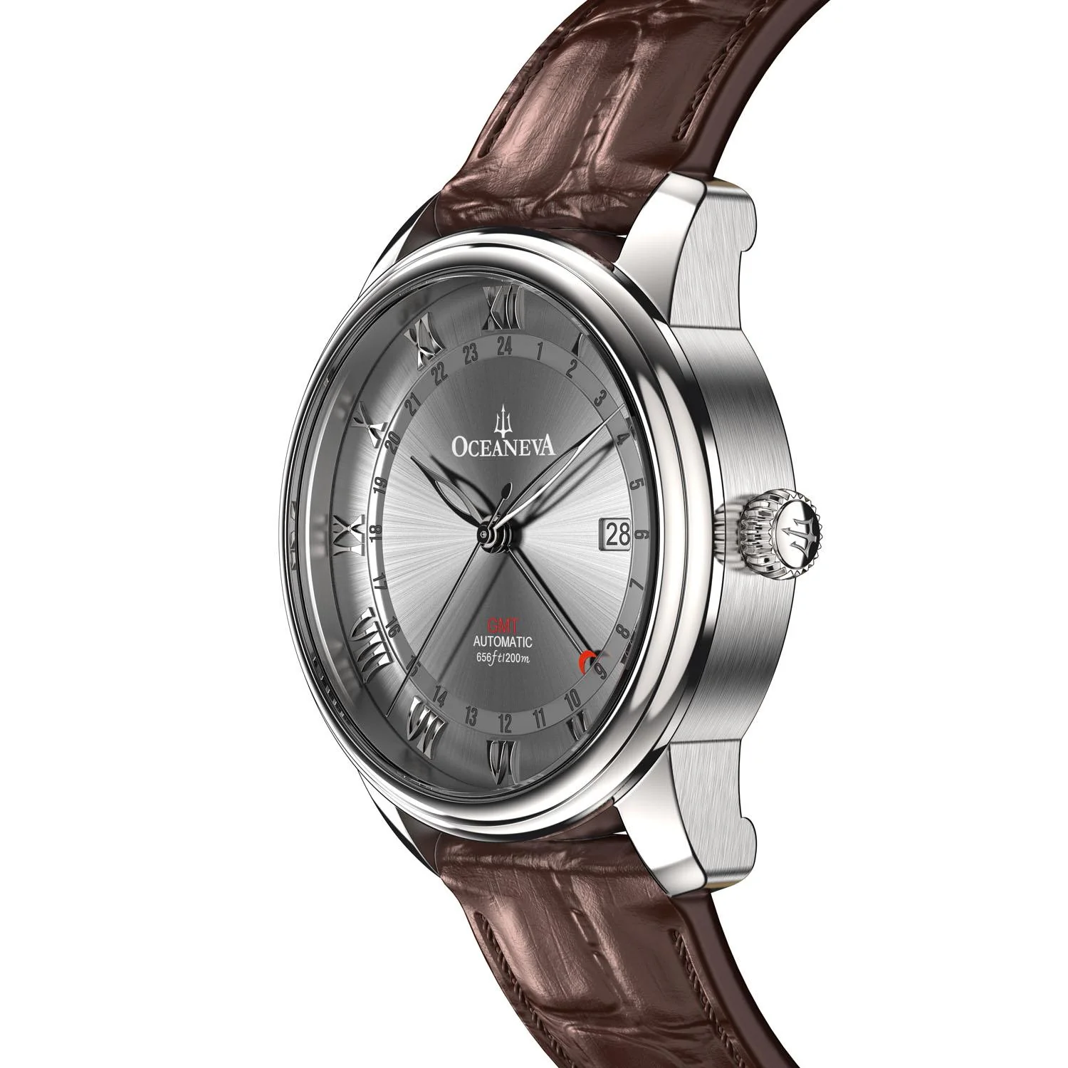 OceanTrek Automatic GMT 200m Gray/Brown Grey Dial - Image 9