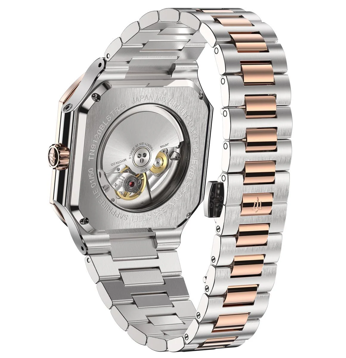 Oceaneva Tenuis Automatic CalendarThin Watch Blue/Rose Gold Blue/Silver/Rose Gold | Blue Sunray Dial - Image 10