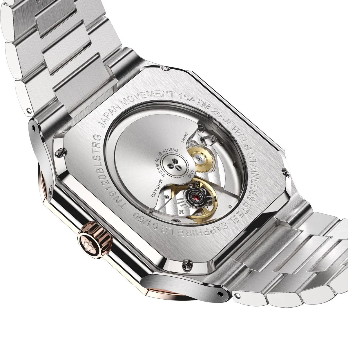 Oceaneva Tenuis Automatic CalendarThin Watch Blue/Rose Gold Blue/Silver/Rose Gold | Blue Sunray Dial - Image 4