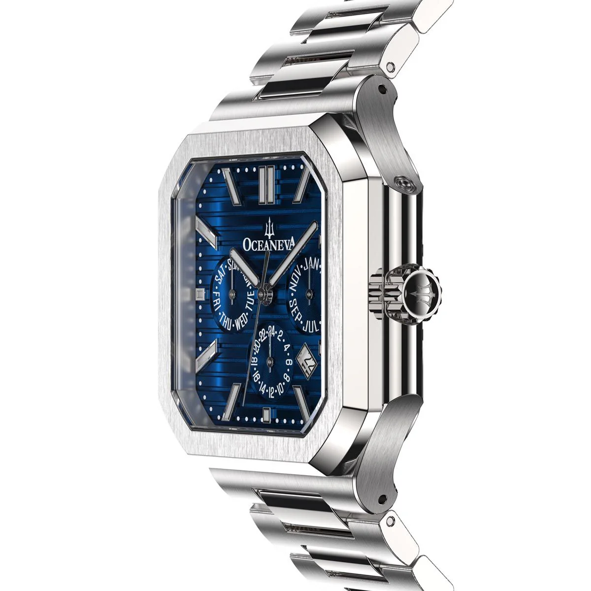 Oceaneva Tenuis Automatic CalendarThin Watch Blue/Silver Blue/Silver | Blue Dial - Image 11