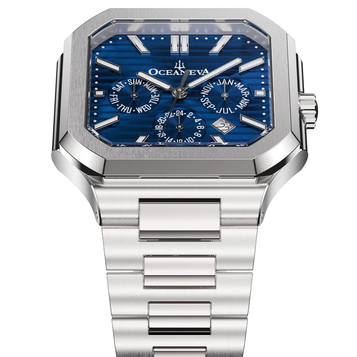 Oceaneva Tenuis Automatic CalendarThin Watch Blue/Silver Blue/Silver | Blue Dial - Image 3