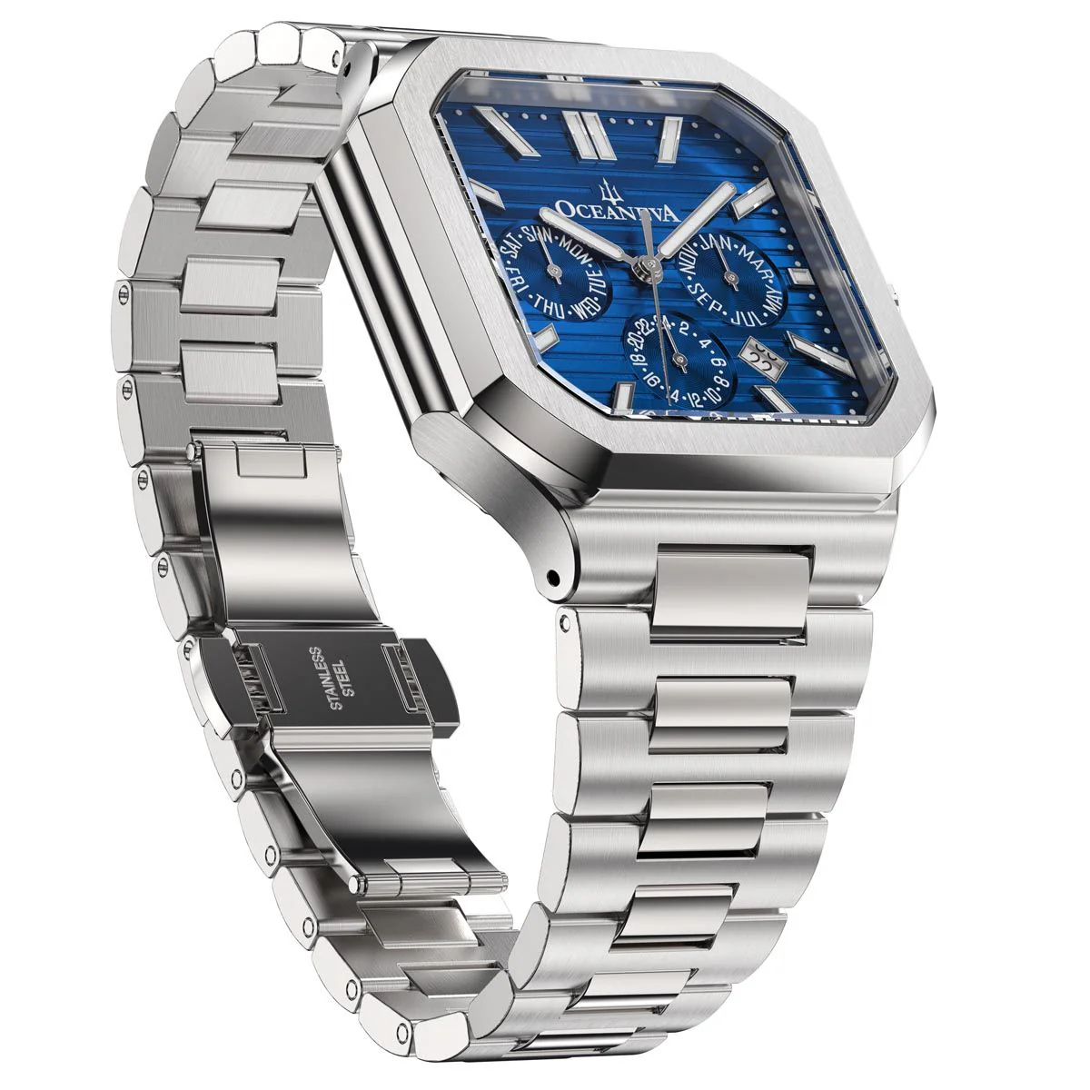 Oceaneva Tenuis Automatic CalendarThin Watch Blue/Silver Blue/Silver | Blue Dial - Image 6