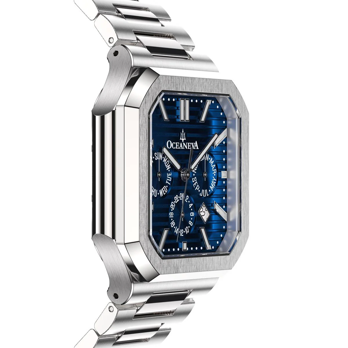 Oceaneva Tenuis Automatic CalendarThin Watch Blue/Silver Blue/Silver | Blue Dial - Image 8