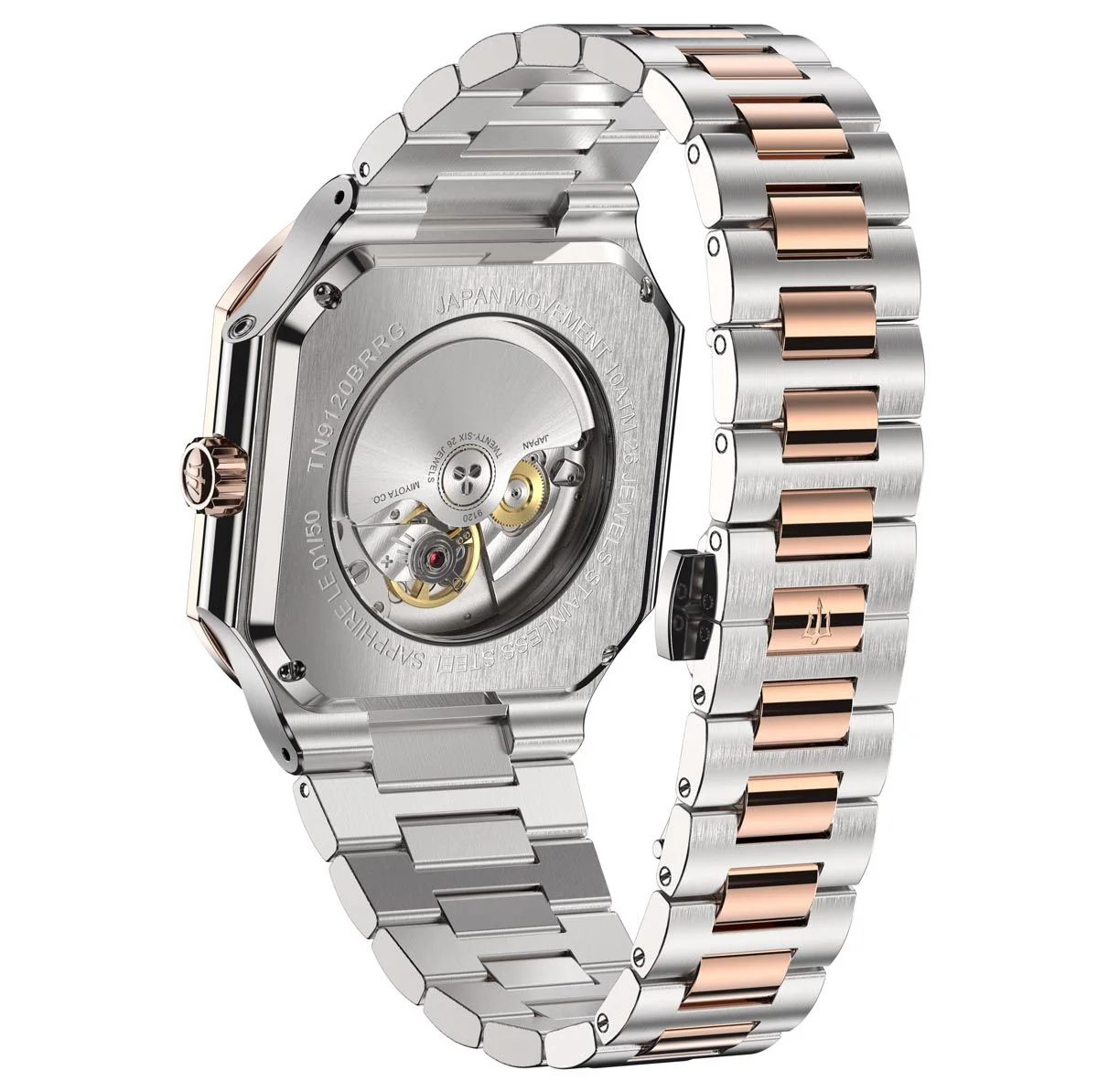 Tenuis Automatic Calendar Watch with Rose Gold Bezel | Brown Dial - Image 3