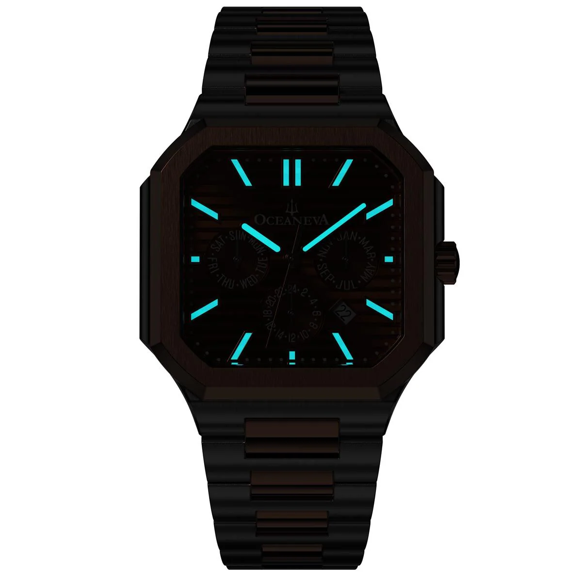Tenuis Automatic Calendar Watch with Rose Gold Bezel | Brown Dial - Image 8