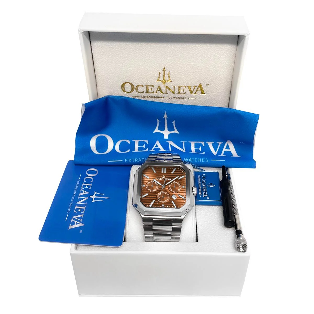 Tenuis Automatic Calendar Silver Bezel | Brown Dial - Image 11