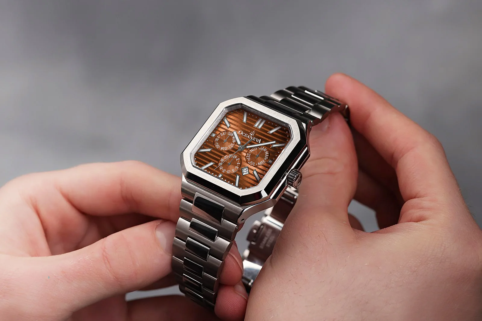 Tenuis Automatic Calendar Silver Bezel | Brown Dial - Image 2