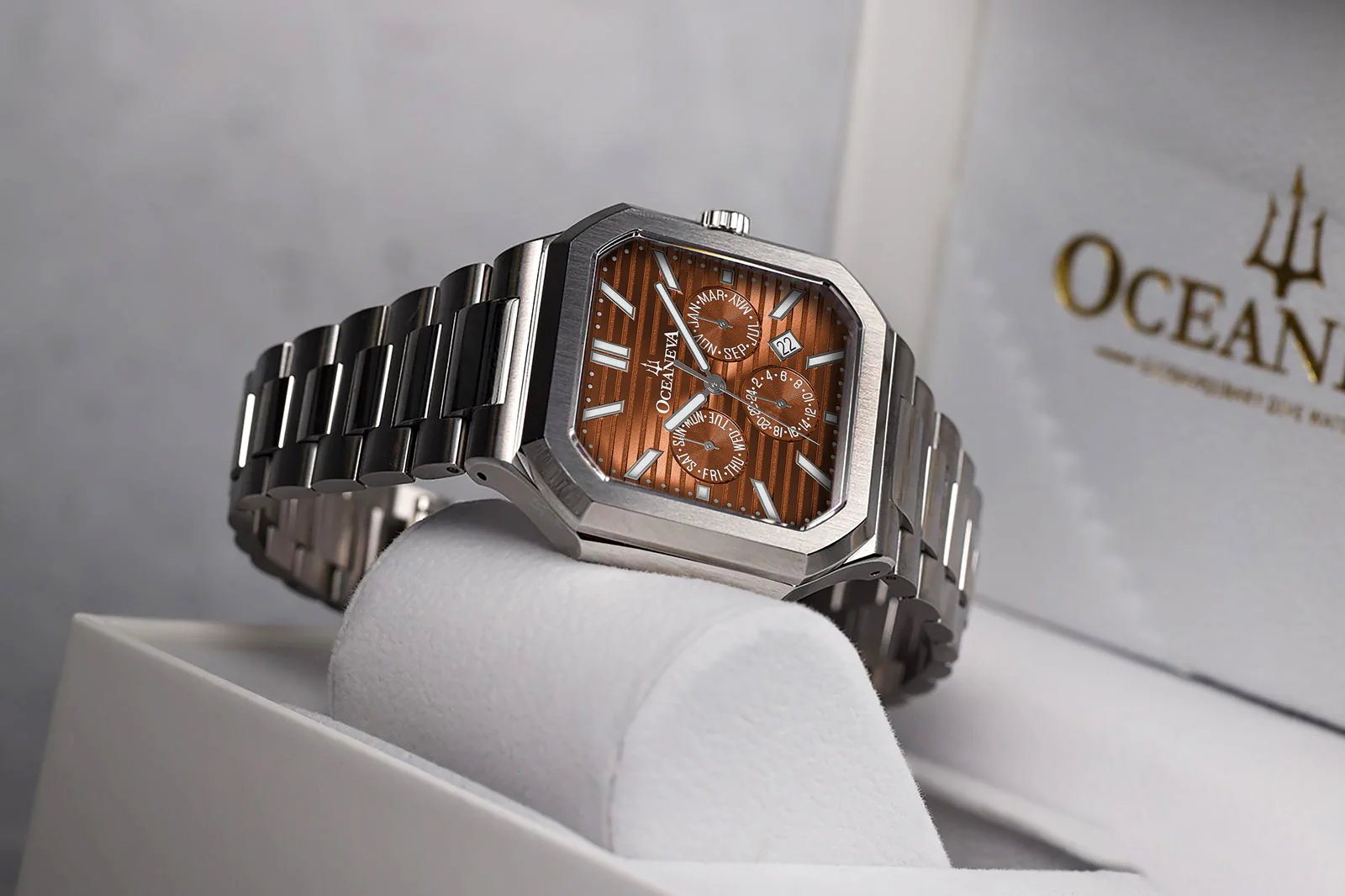 Tenuis Automatic Calendar Silver Bezel | Brown Dial - Image 5