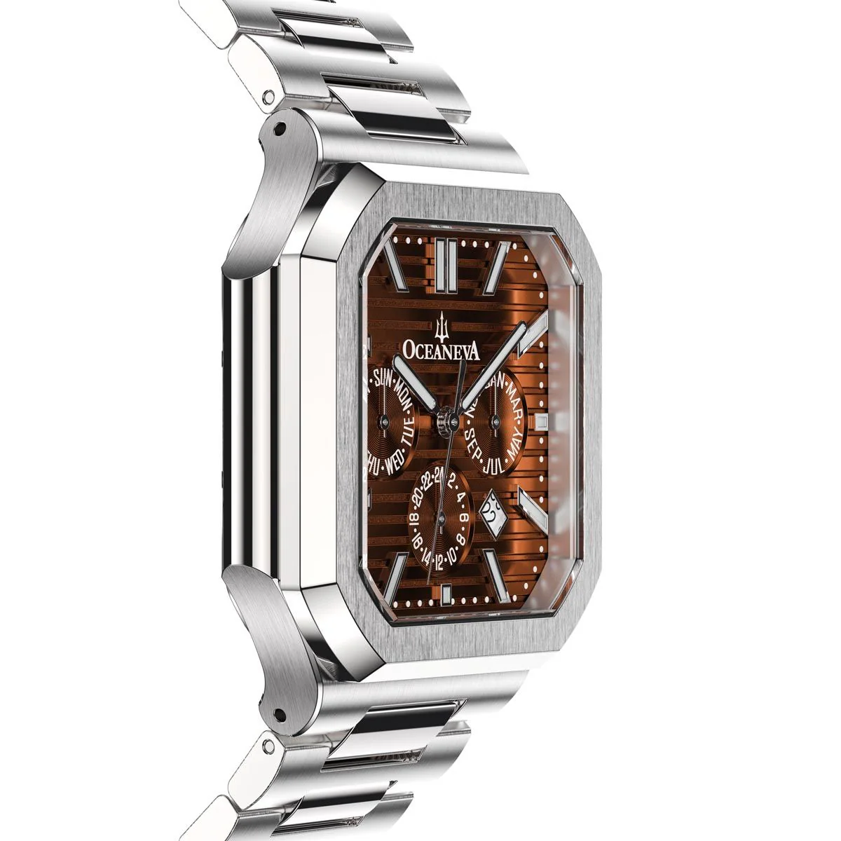Tenuis Automatic Calendar Silver Bezel | Brown Dial - Image 9
