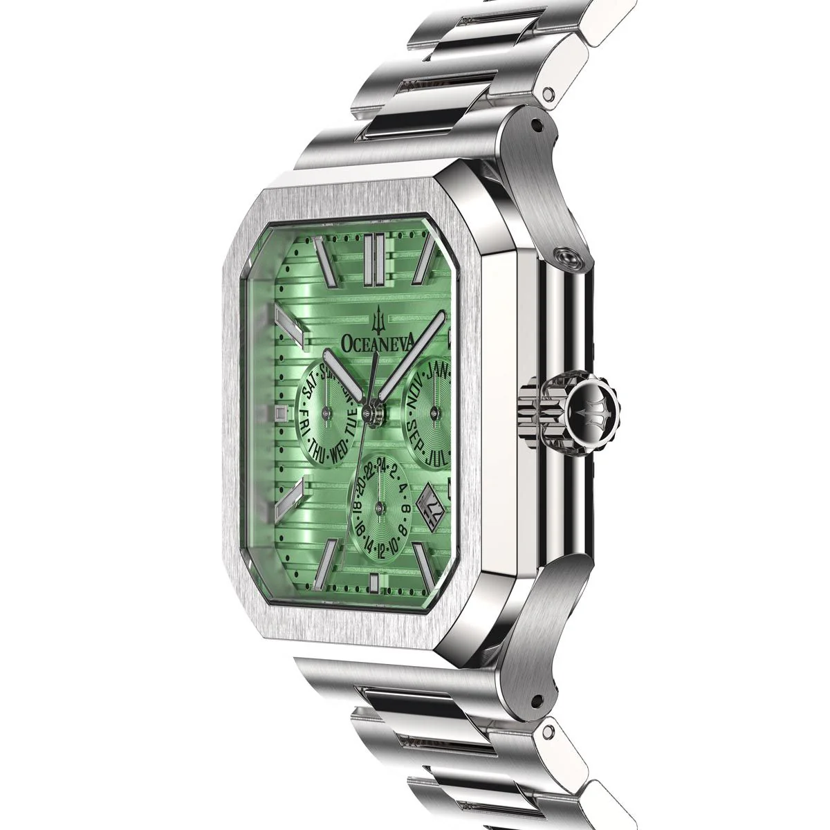 Oceaneva Tenuis Automatic CalendarThin Watch Mint/Silver Mint/Silver | Mint Dial - Image 11