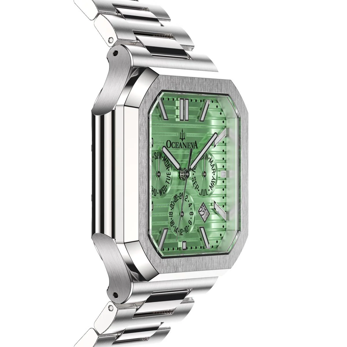 Oceaneva Tenuis Automatic CalendarThin Watch Mint/Silver Mint/Silver | Mint Dial - Image 13