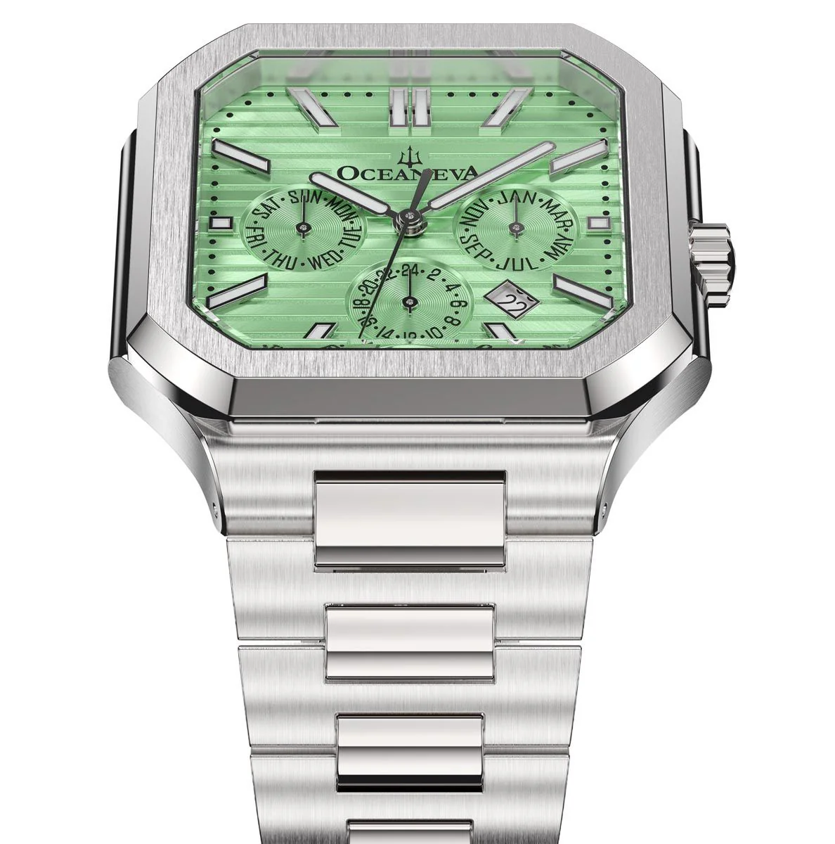 Oceaneva Tenuis Automatic CalendarThin Watch Mint/Silver Mint/Silver | Mint Dial - Image 3