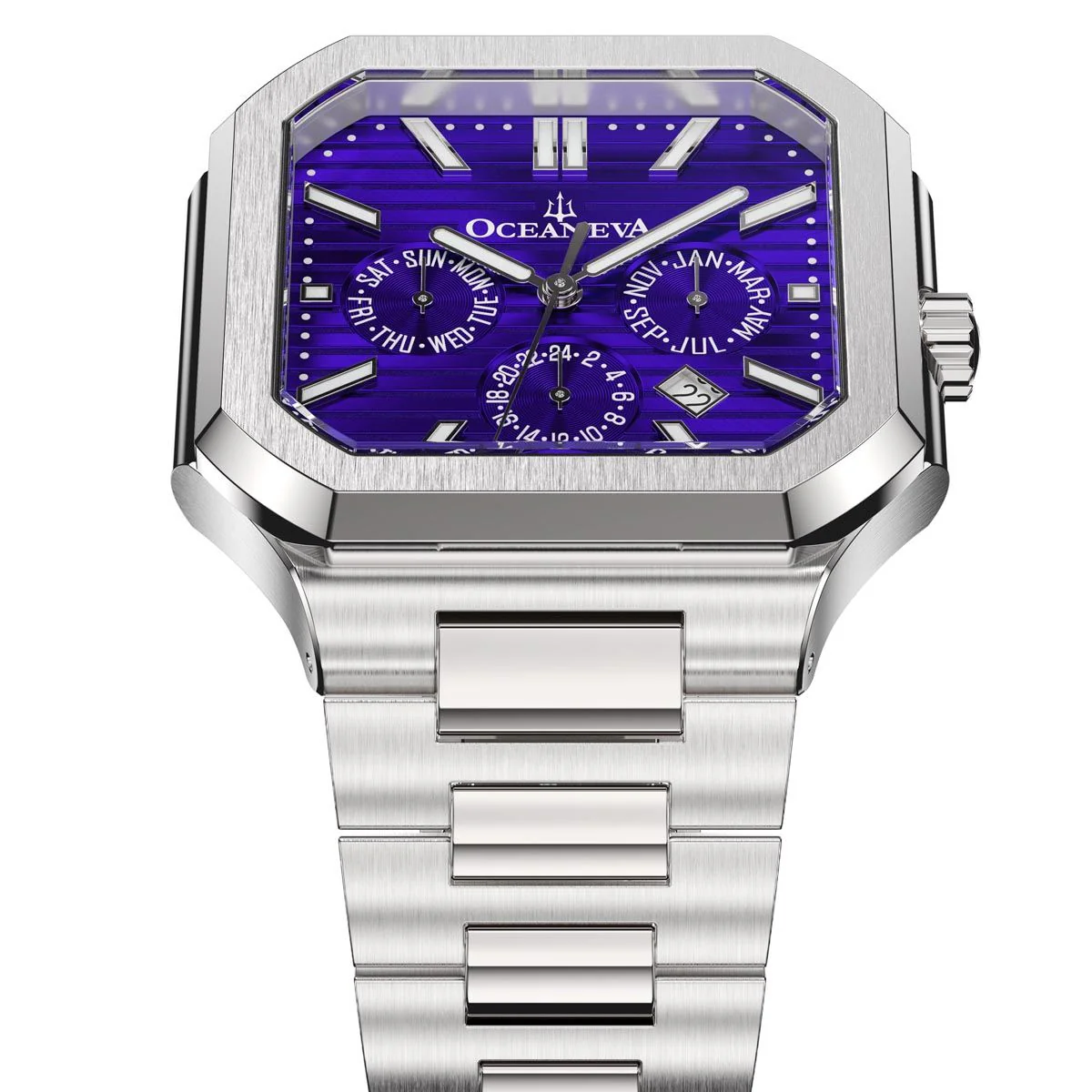 Tenuis Automatic Calendar Thin Swiss Automatic Watch – Purple/Silver - Image 2