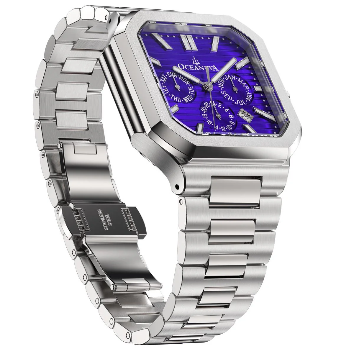 Tenuis Automatic Calendar Thin Swiss Automatic Watch – Purple/Silver - Image 5
