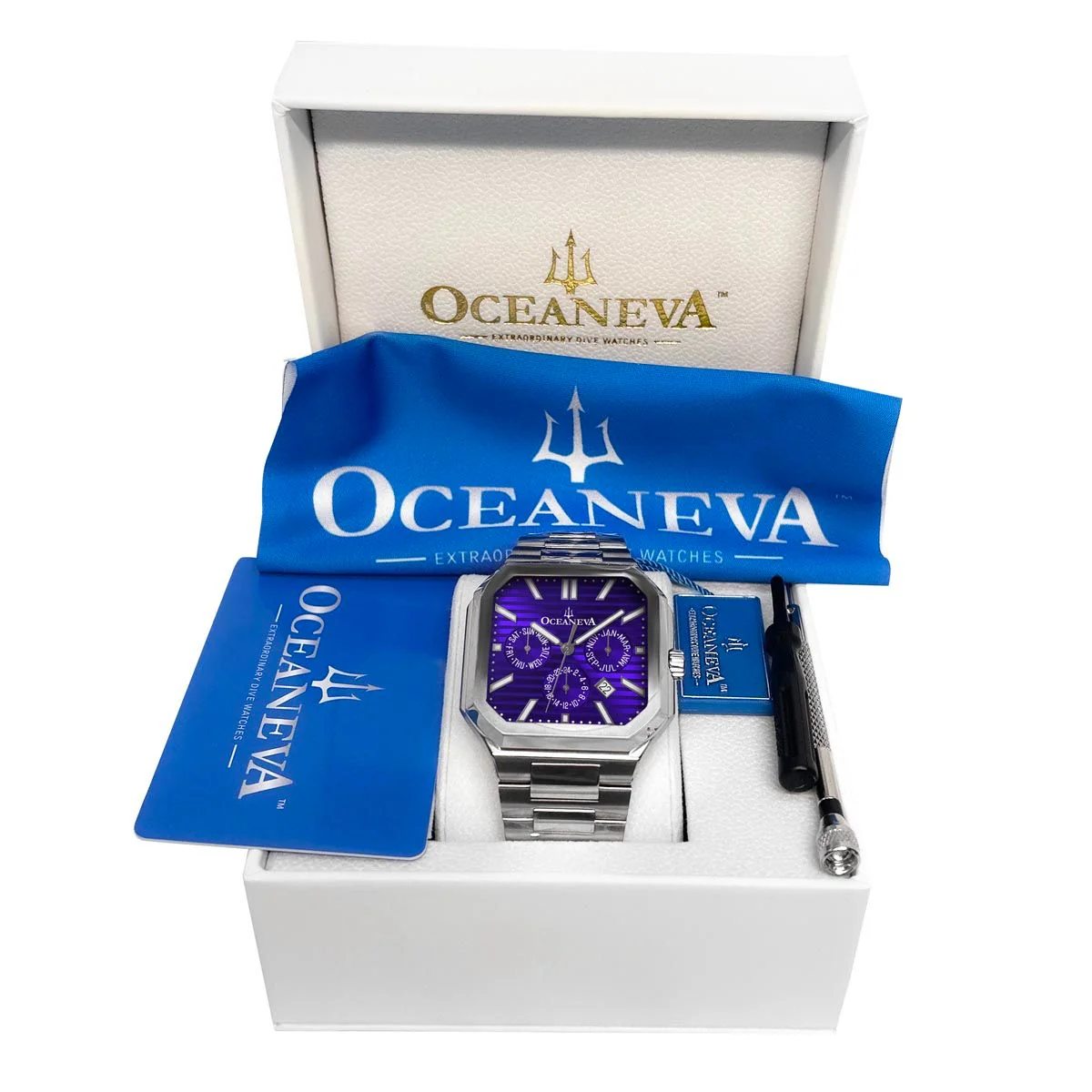 Tenuis Automatic Calendar Thin Swiss Automatic Watch – Purple/Silver - Image 9