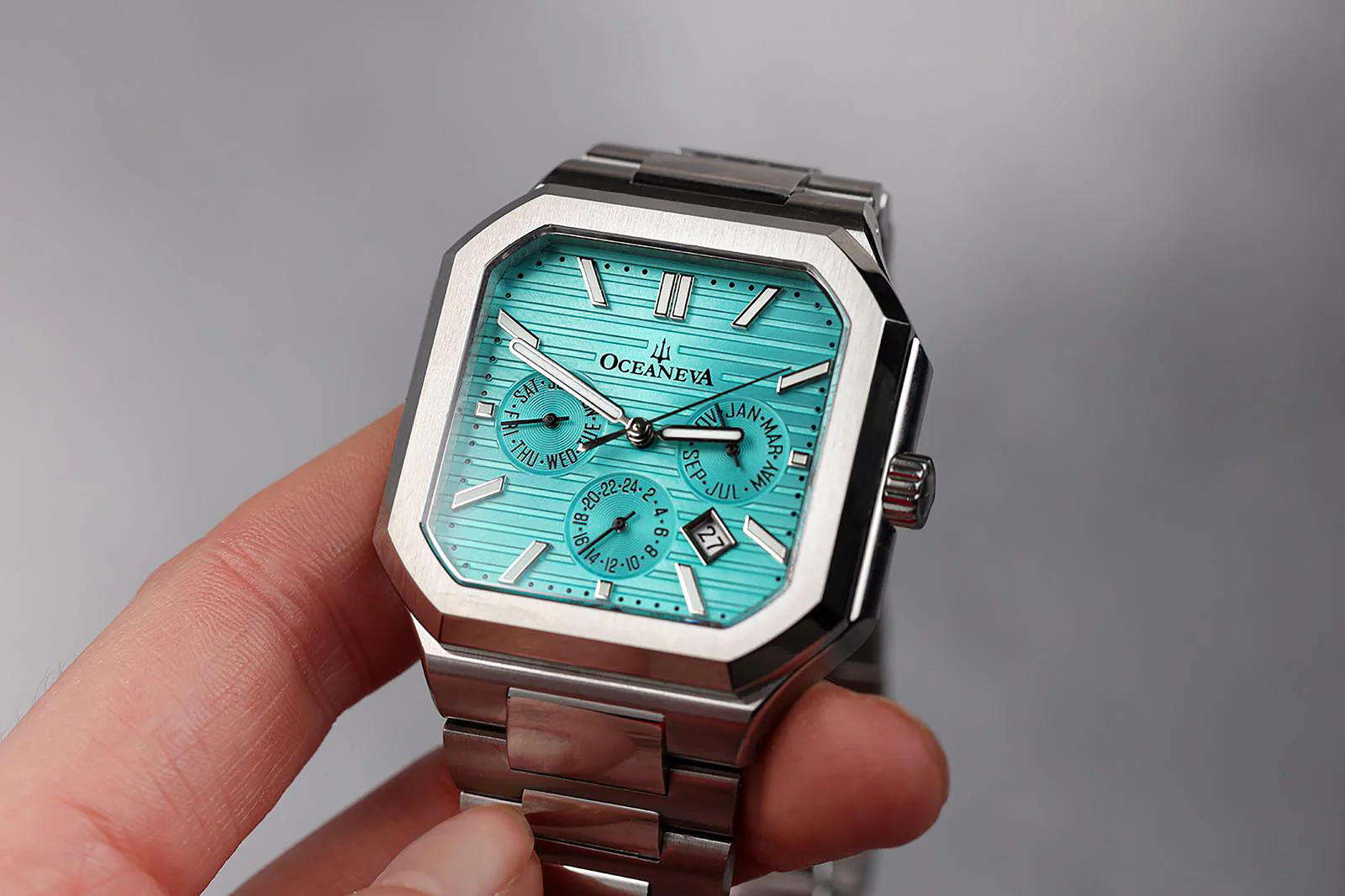 Tenuis Automatic CalendarThin Watch Teal/Silver Teal/Silver | Teal Dial - Image 4