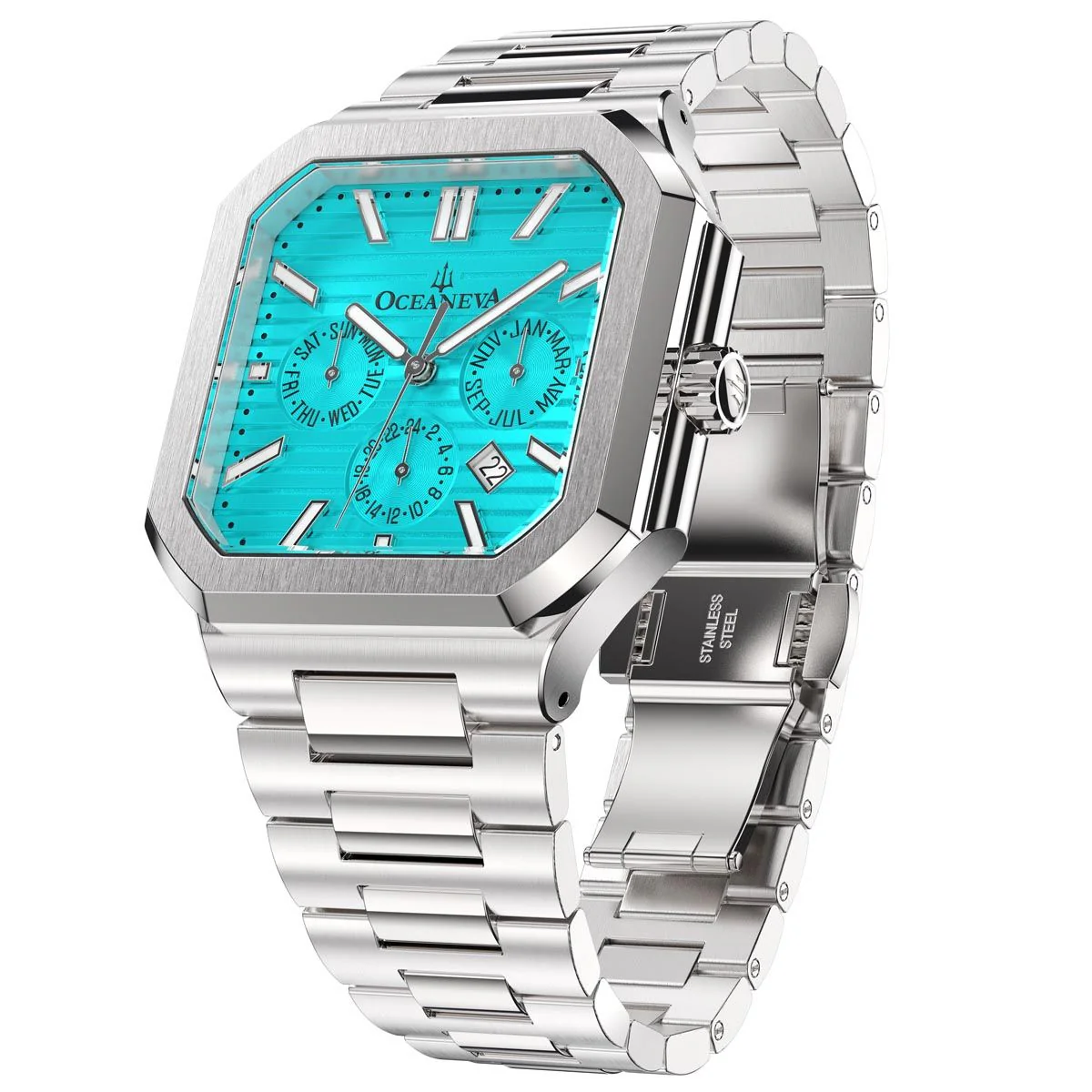 Tenuis Automatic CalendarThin Watch Teal/Silver Teal/Silver | Teal Dial - Image 7