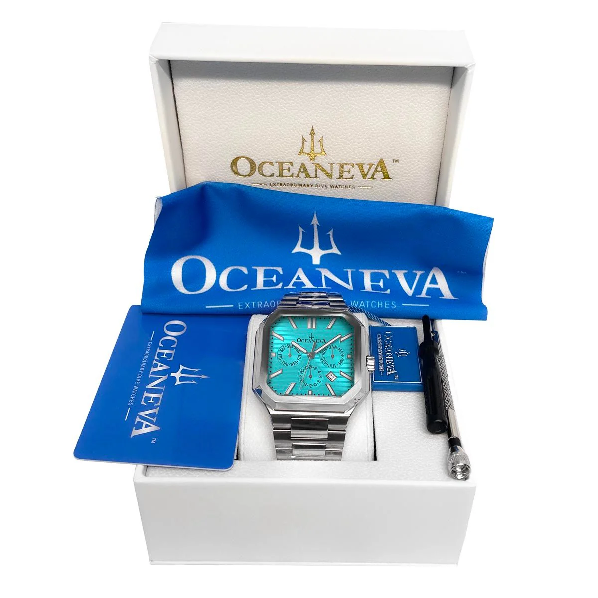 Tenuis Automatic CalendarThin Watch Teal/Silver Teal/Silver | Teal Dial - Image 9