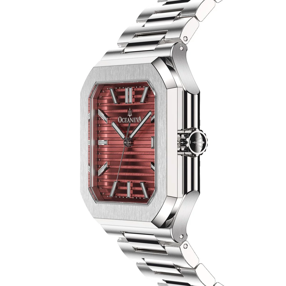 Tenuis Ultra-Thin Automatic Watch – Burgundy/Silver - Image 4