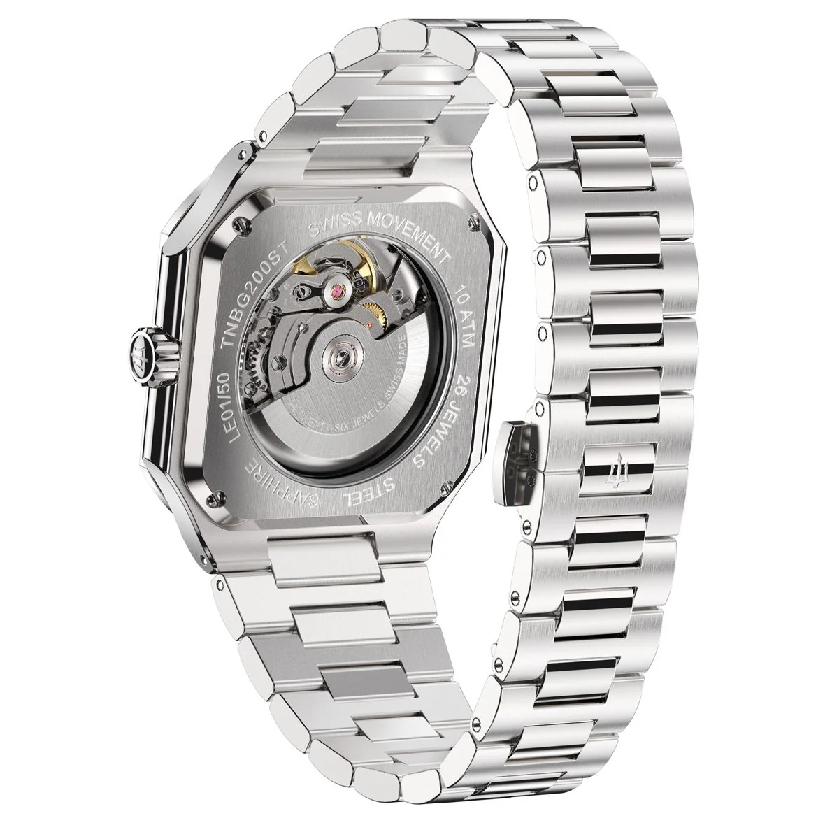 Tenuis Ultra-Thin Automatic Watch – Burgundy/Silver - Image 5