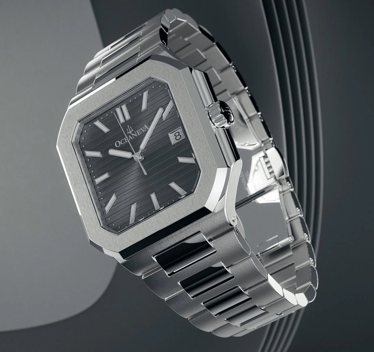 Tenuis Ultra-Thin Swiss Movement Automatic Grey Bezel  Dark Grey Dial - Image 5