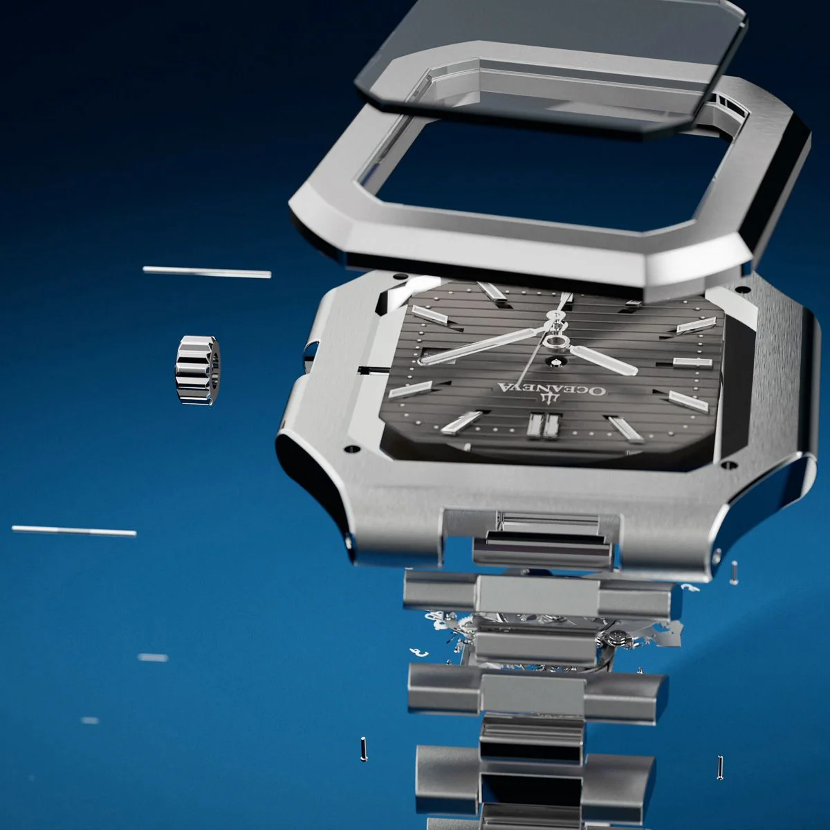 Tenuis Ultra-Thin Swiss Movement Automatic Grey Bezel  Dark Grey Dial - Image 7