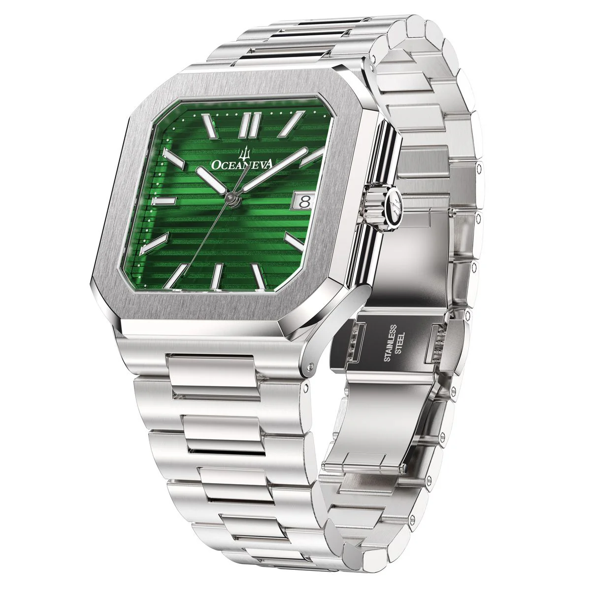 Tenuis Ultra-Thin Automatic Watch – Green/Silver - Image 5